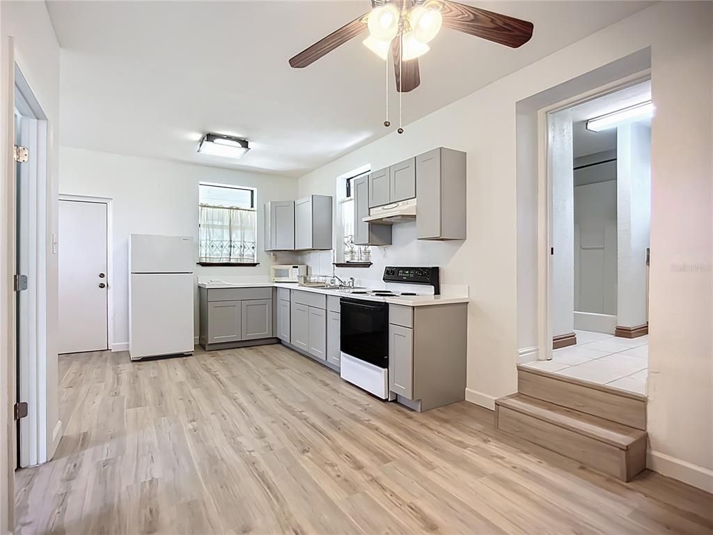 Interior, Kitchen, Wood Texture Flooring