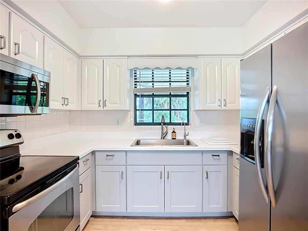 Interior, Kitchen, Stainless Steel Appliances, Wood Texture Flooring