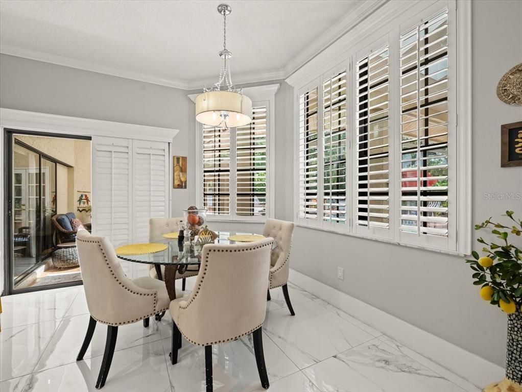 Dining room, Interior, Marble, Pendant Lights