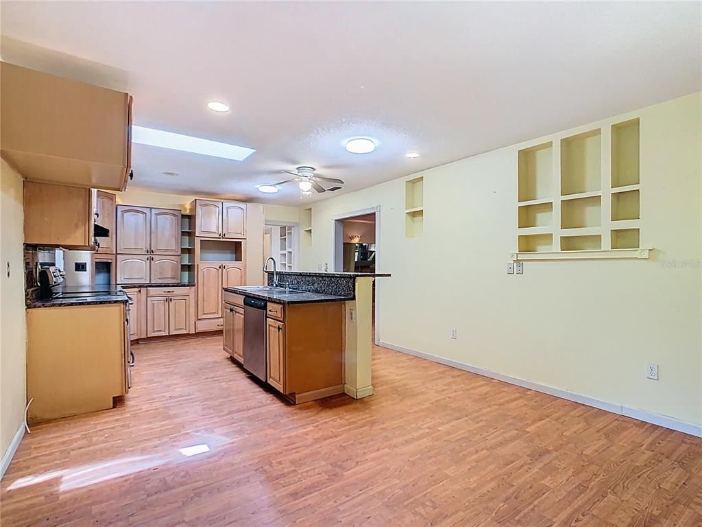 Interior, Kitchen, Recessed Lighting, Wood Texture Flooring