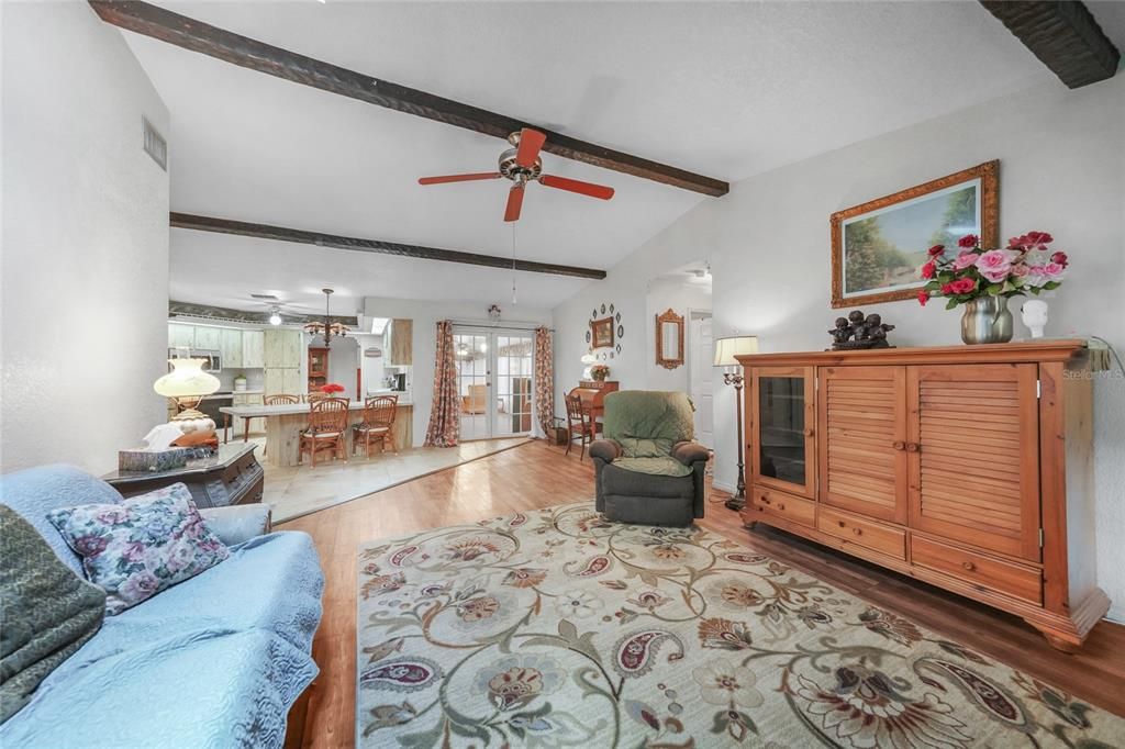Dining room, Interior, Living room, Wooden Beams, Wood Texture Flooring