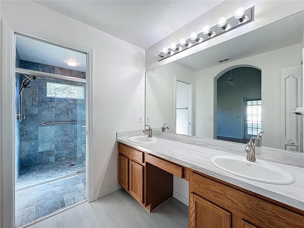 Bathroom, Dual Sink Vanities, Glass Shower, Interior