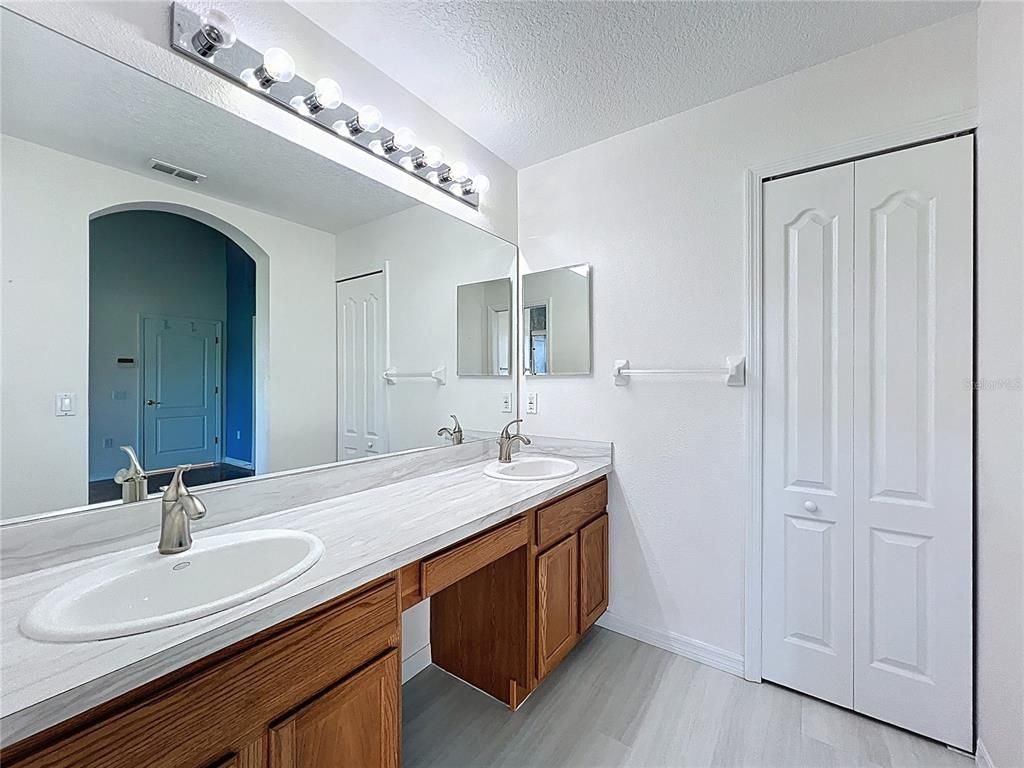 Bathroom, Dual Sink Vanities, Interior, Wood Texture Flooring