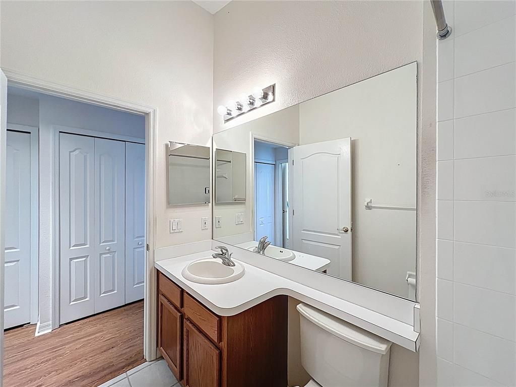 Bathroom, Dual Sink Vanities, Interior, Wood Texture Flooring