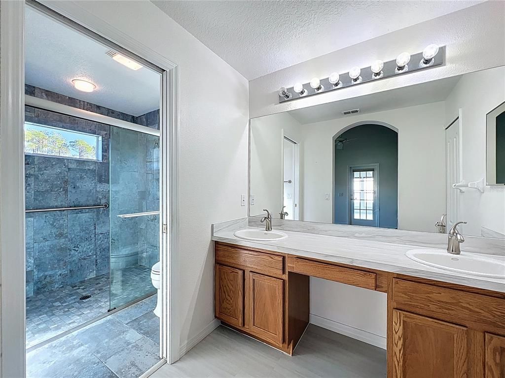 Bathroom, Dual Sink Vanities, Glass Shower, Interior