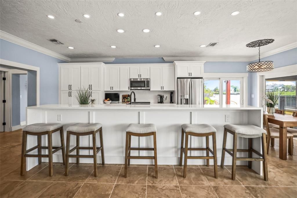 Interior, Kitchen, Pendant Lights, Recessed Lighting, Stainless Steel Appliances