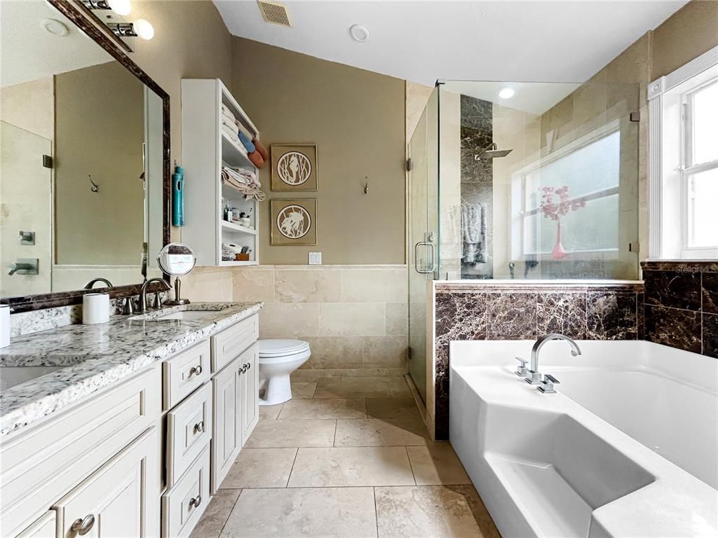 Bathroom, Dual Sink Vanities, Glass Shower, Interior