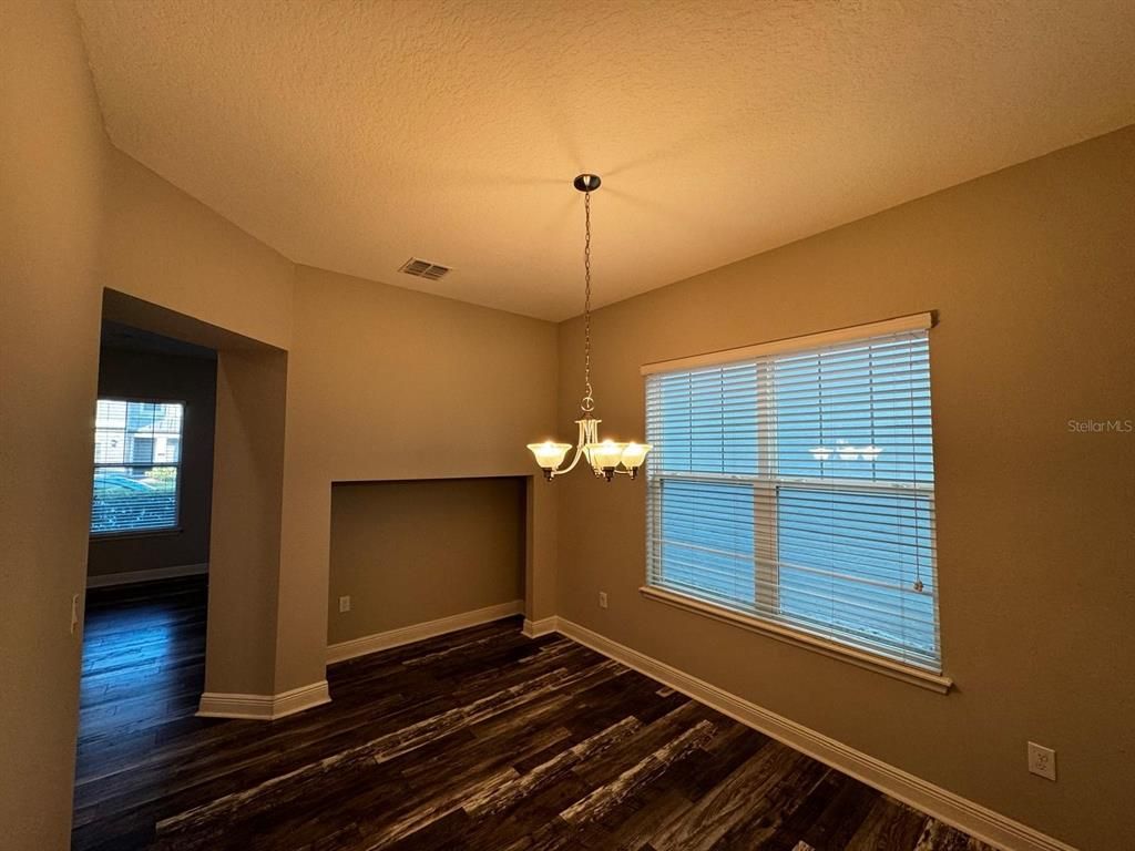 Chandelier, Empty room, Interior, Wood Texture Flooring