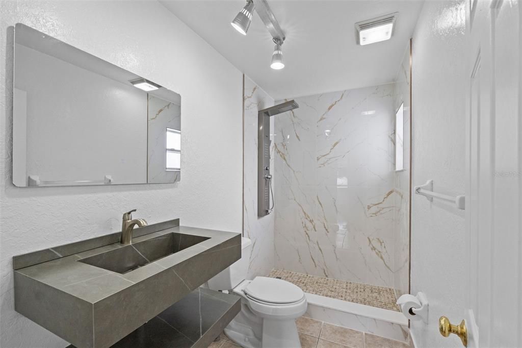 Bathroom, Interior, Marble Walls