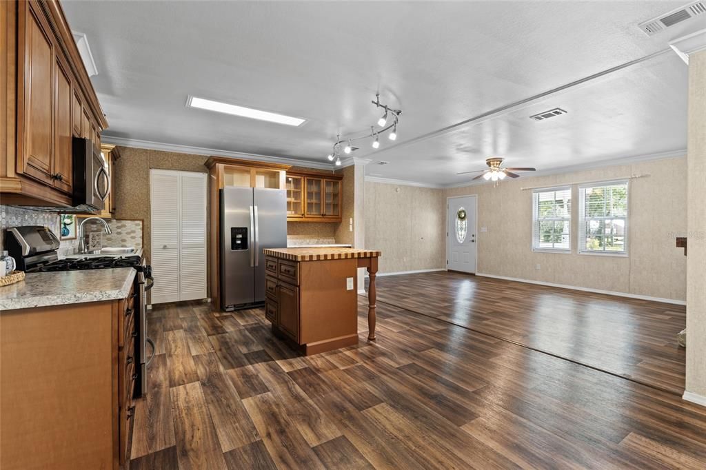 Interior, Kitchen, Wood Texture Flooring