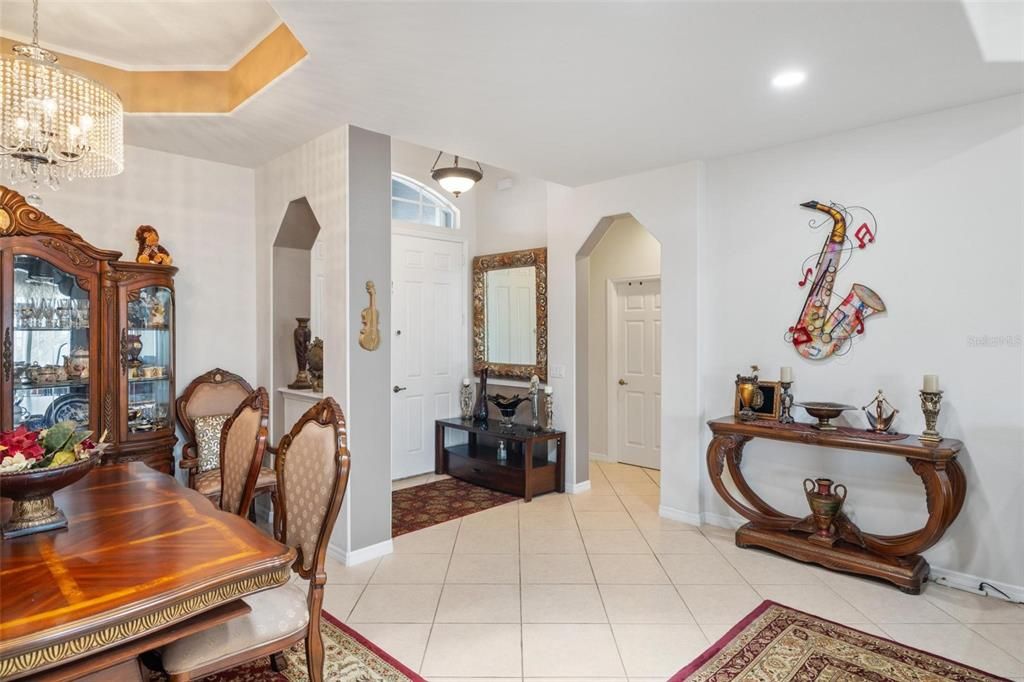 Chandelier, Dining room, Interior, Recessed Lighting