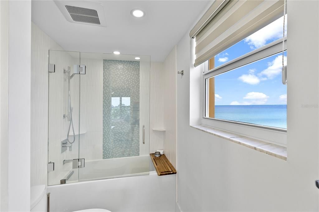 Bathroom, Glass Shower, Interior, Recessed Lighting, Water