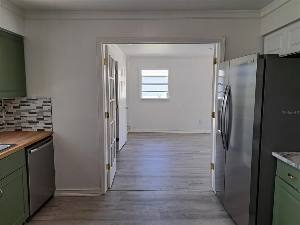 Interior, Kitchen, Stainless Steel Appliances, Wood Texture Flooring