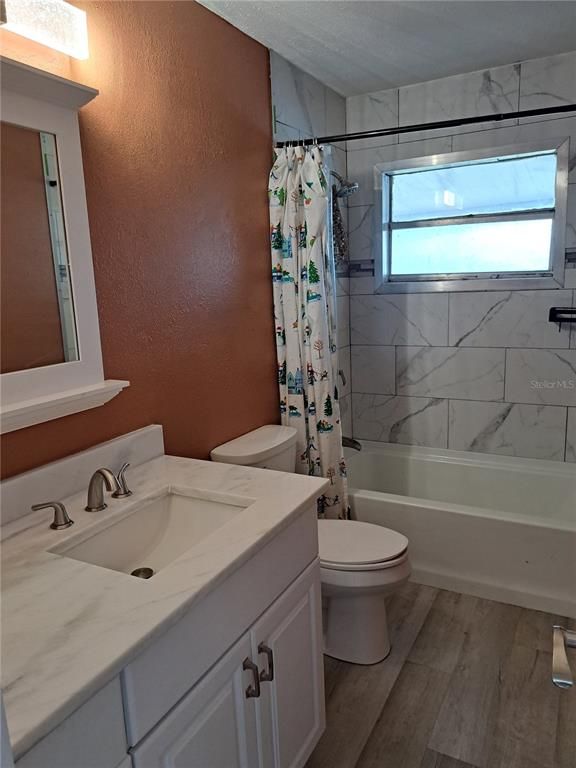 Bathroom, Interior, Marble Walls, Wood Texture Flooring