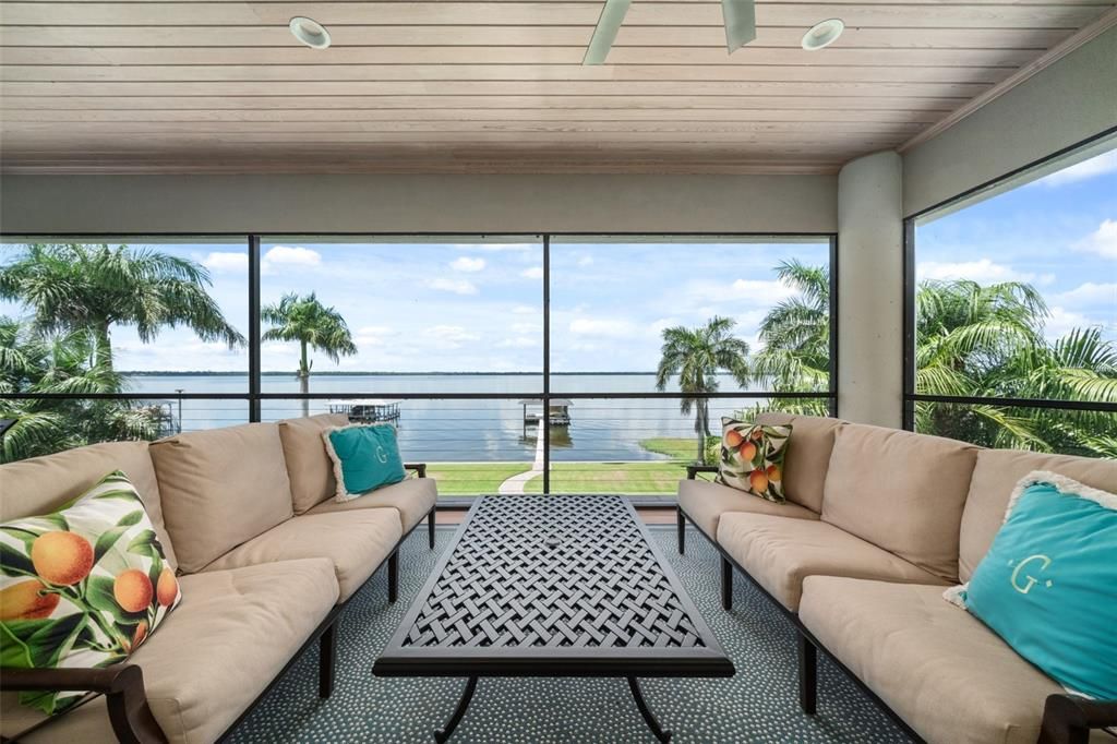 Interior, Living room, Recessed Lighting, Water, Wooden Ceilings