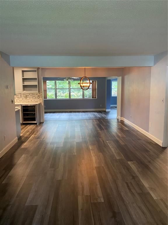 Empty room, Interior, Pendant Lights, Wood Texture Flooring