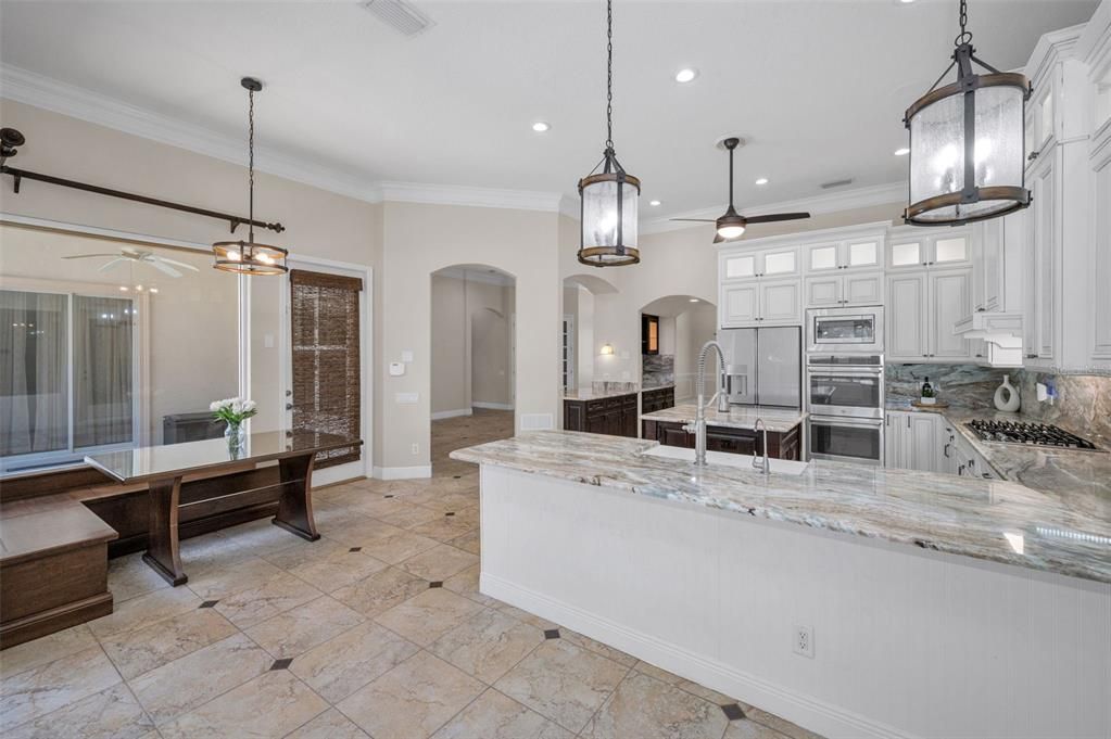 Interior, Kitchen, Pendant Lights, Recessed Lighting, Stainless Steel Appliances