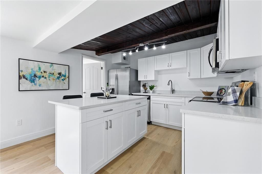 Interior, Kitchen, Wooden Beams, Wooden Ceilings, Wood Texture Flooring