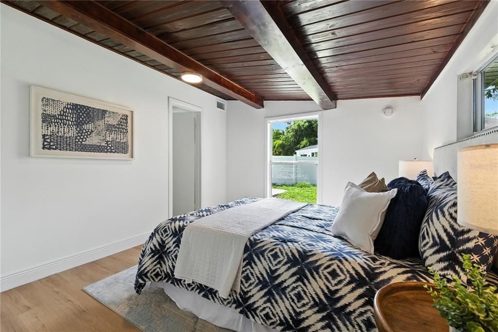 Bedroom, Interior, Wooden Beams, Wooden Ceilings, Wood Texture Flooring