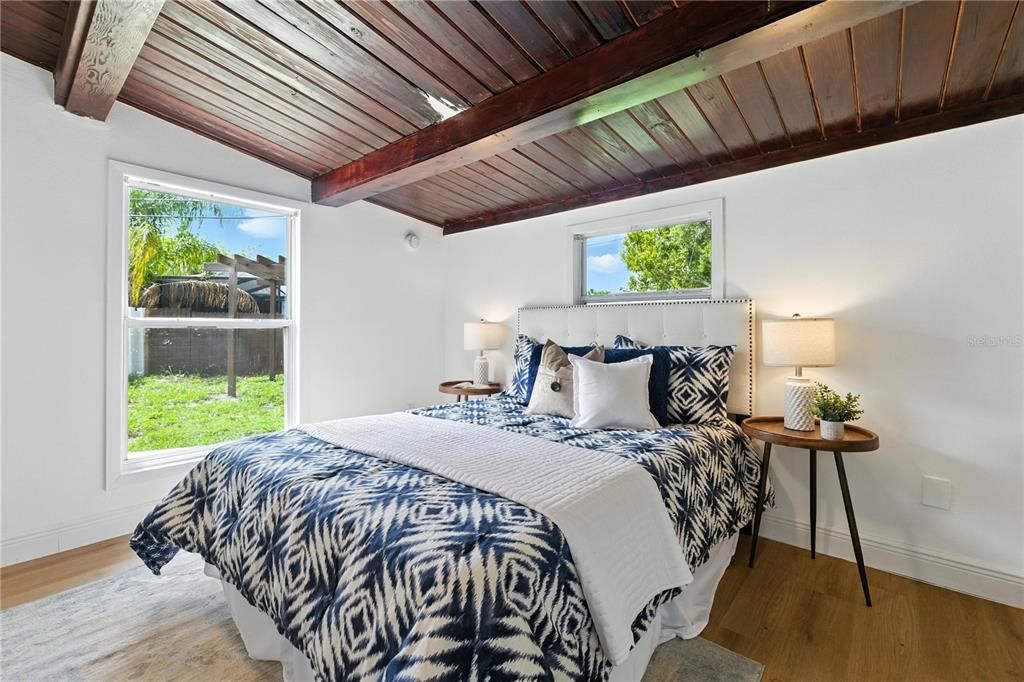 Bedroom, Interior, Wooden Beams, Wooden Ceilings, Wood Texture Flooring