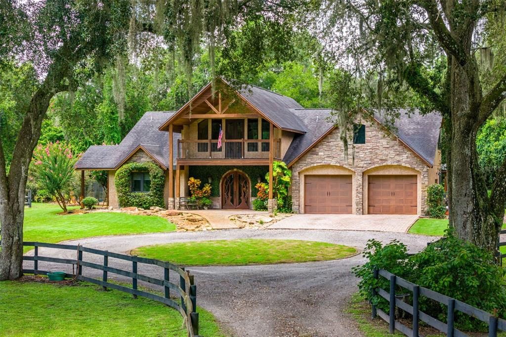 Attached, Backyard, Exterior, Facade, Log Home