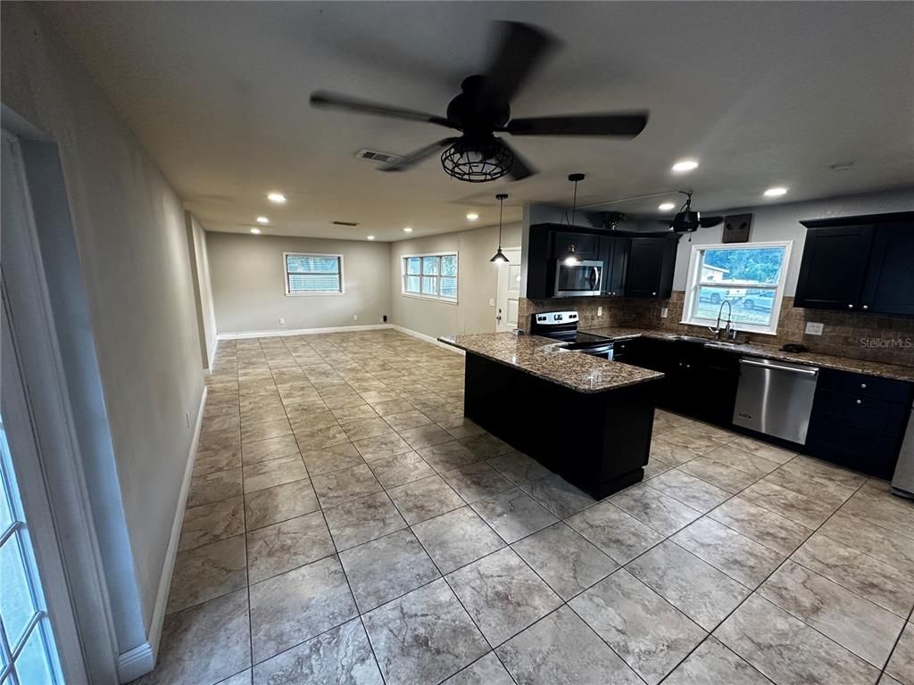 Interior, Kitchen, Pendant Lights, Recessed Lighting, Stainless Steel Appliances