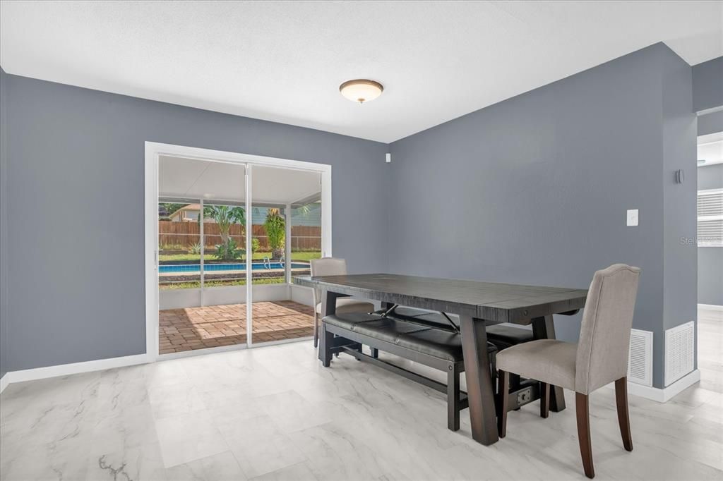 Dining room, Interior, Marble