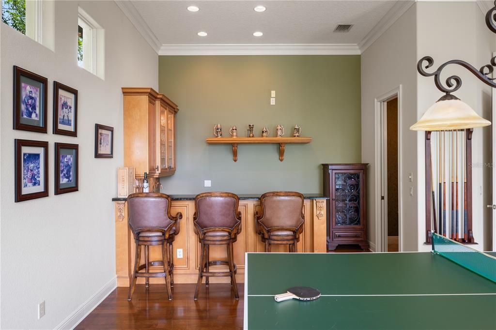 Game Room, Interior, Recessed Lighting, Wood Texture Flooring