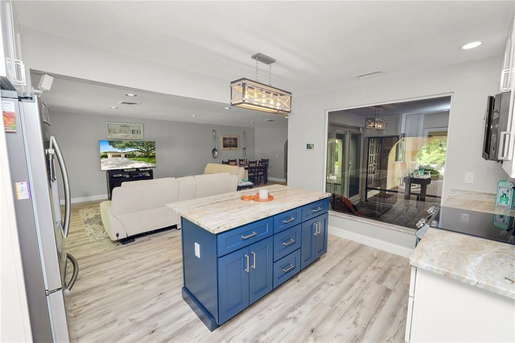 Dining room, Interior, Kitchen, Living room, Pendant Lights, Recessed Lighting, Wood Texture Flooring