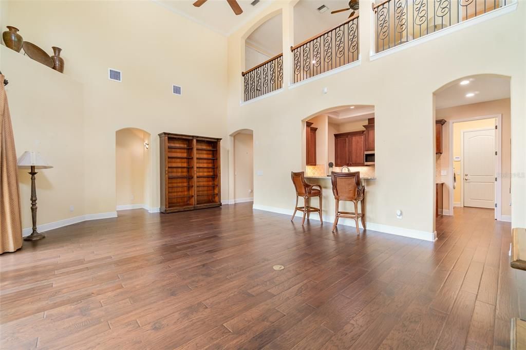Dining room, Interior, Kitchen, Recessed Lighting, Wood Texture Flooring