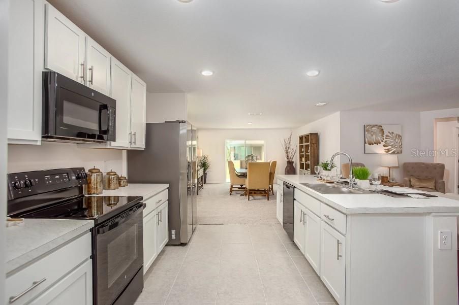 Dining room, Interior, Kitchen, Recessed Lighting