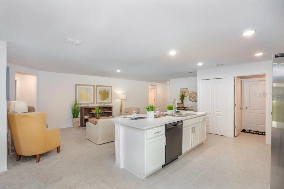 Interior, Kitchen, Living room, Recessed Lighting, Stainless Steel Appliances