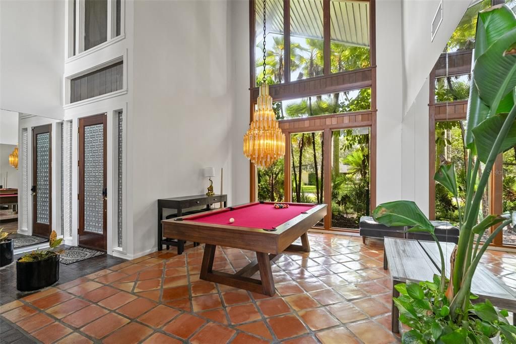 Billiard Table, Chandelier, Game Room, Interior