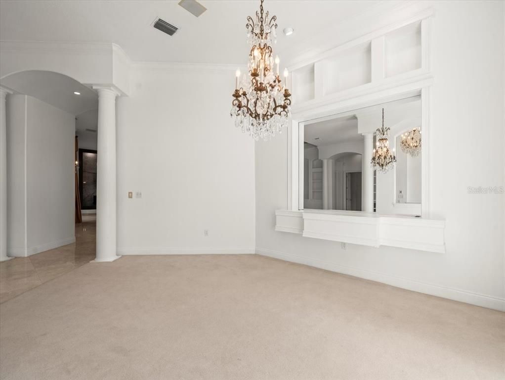 Chandelier, Empty room, Interior, Recessed Lighting