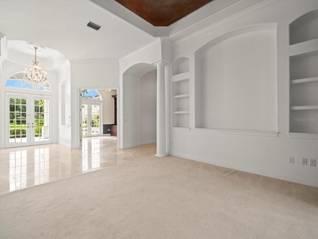Chandelier, Empty room, Interior