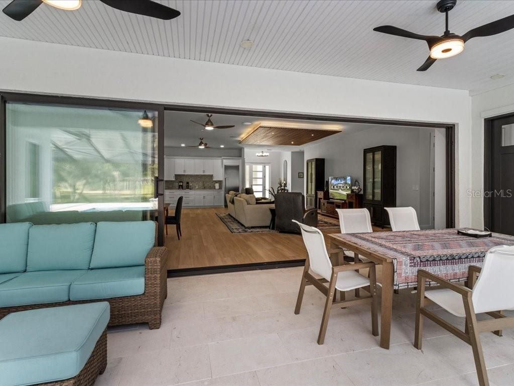 Dining room, Interior, Kitchen, Living room, Recessed Lighting, Wood Texture Flooring