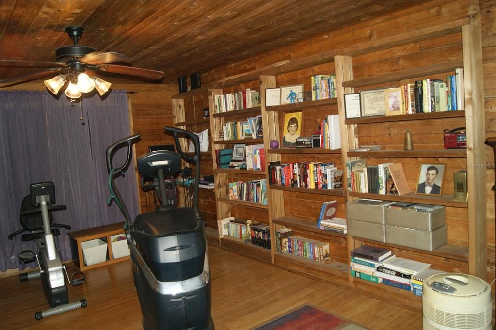 Fitness Equipment, Interior, Wooden Ceilings, Wood Texture Flooring, Wooden Walls