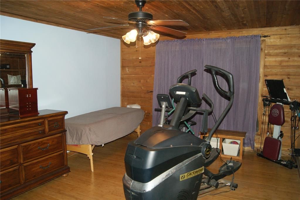 Fitness Equipment, Interior, Wooden Ceilings, Wood Texture Flooring, Wooden Walls