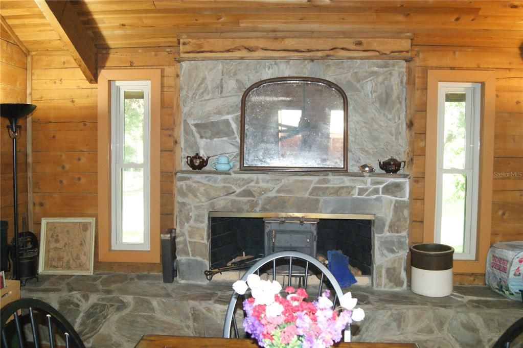 Fireplace, Interior, Wooden Walls