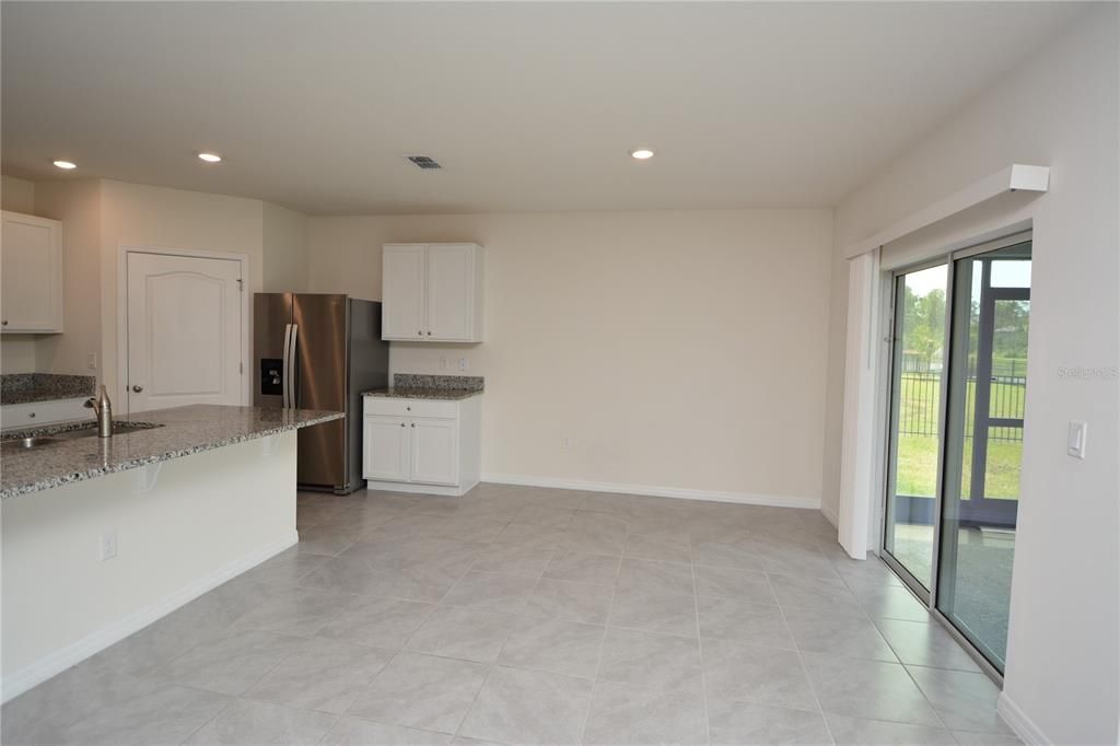 Empty room, Interior, Kitchen, Recessed Lighting, Stainless Steel Appliances