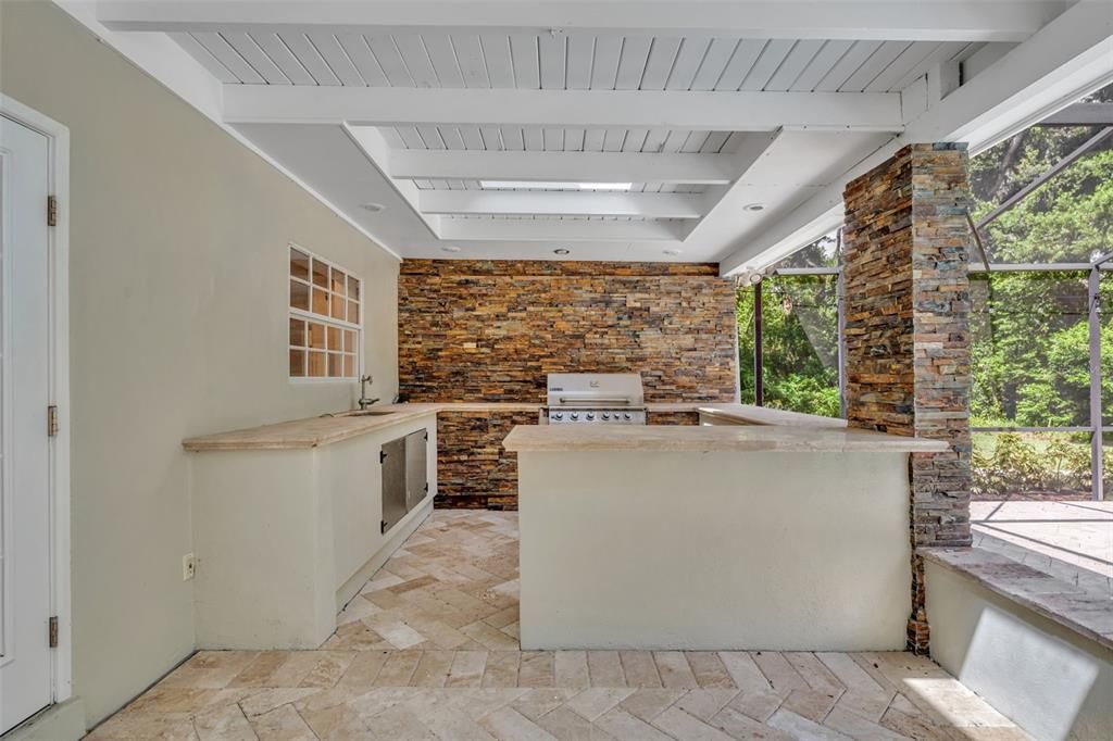 Interior, Kitchen, Stone Walls