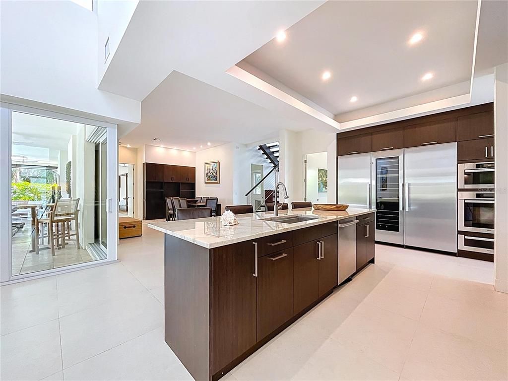 Dining room, Interior, Kitchen, Recessed Lighting, Stainless Steel Appliances
