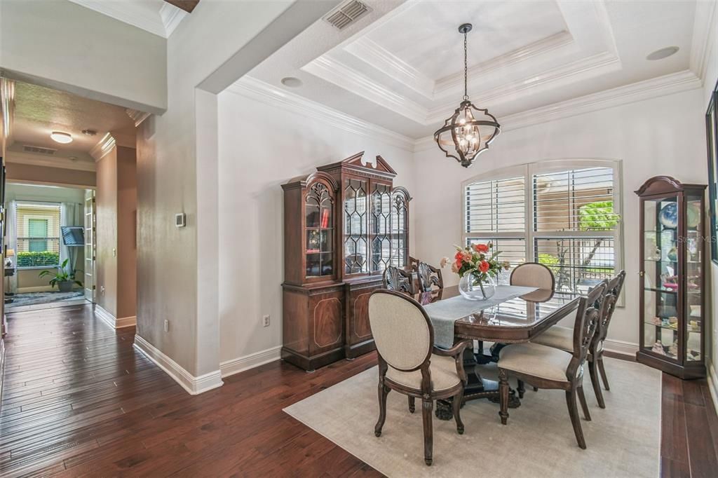 Chandelier, Dining room, Interior, Wood Texture Flooring