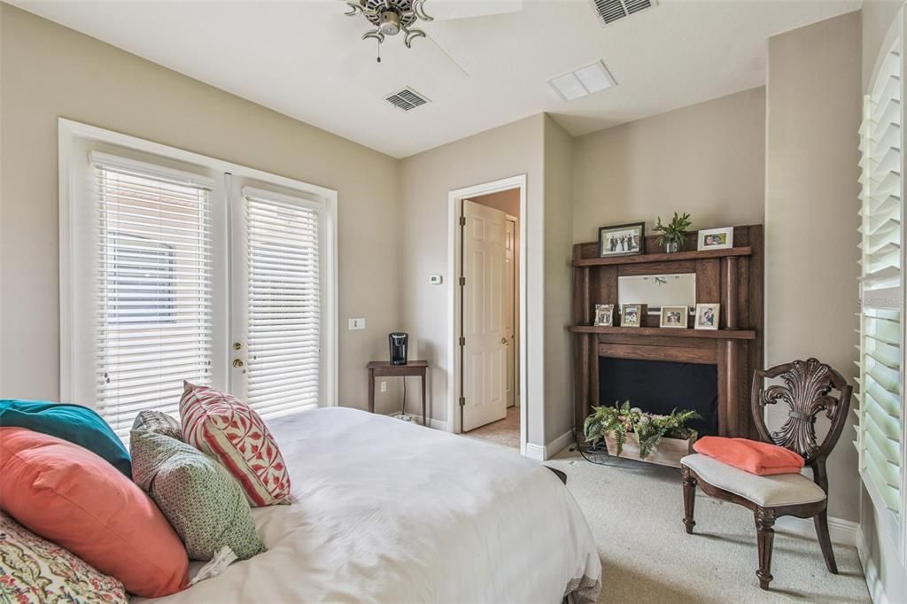 Bedroom, Fireplace, Interior