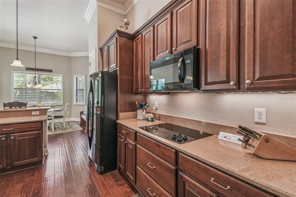 Dining room, Interior, Kitchen, Pendant Lights, Wood Texture Flooring