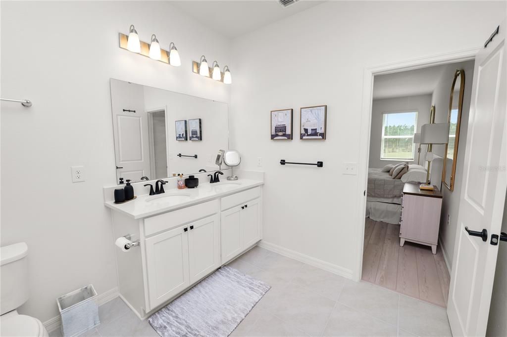 Bathroom, Dual Sink Vanities, Interior, Wood Texture Flooring
