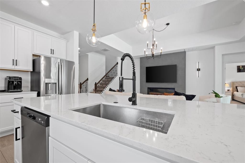 Interior, Kitchen, Pendant Lights, Recessed Lighting, Stainless Steel Appliances