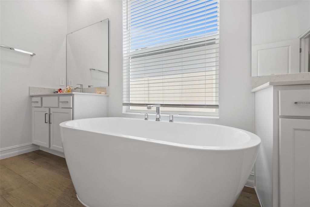 Bathroom, Free Standing Baths, Interior, Wood Texture Flooring