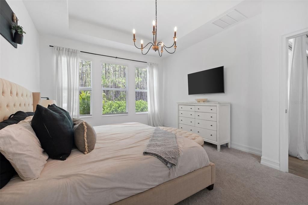 Bedroom, Chandelier, Interior