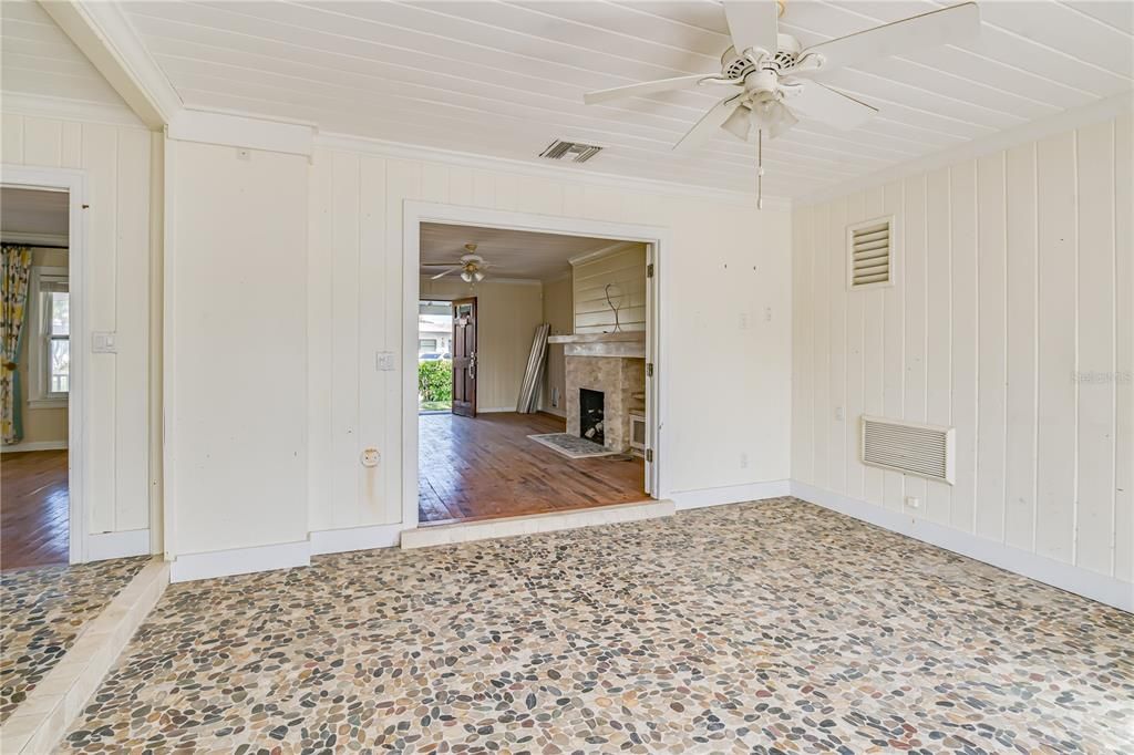Empty room, Fireplace, Interior, Wood Texture Flooring